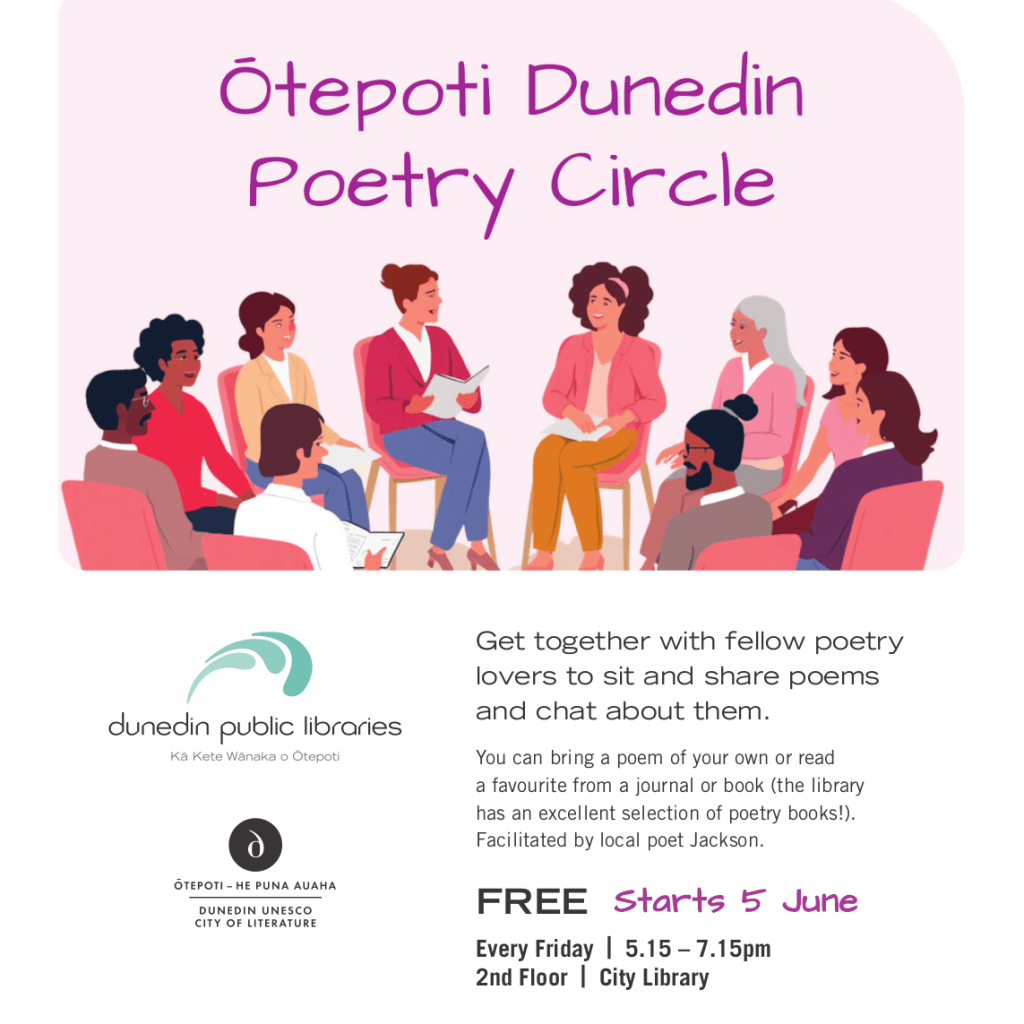 Flyer for Otepoti Dunedin Poetry Circle